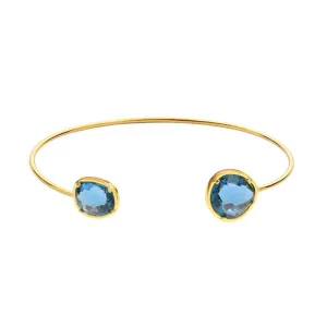 Asymmetrical Circle Stone Open Bracelet