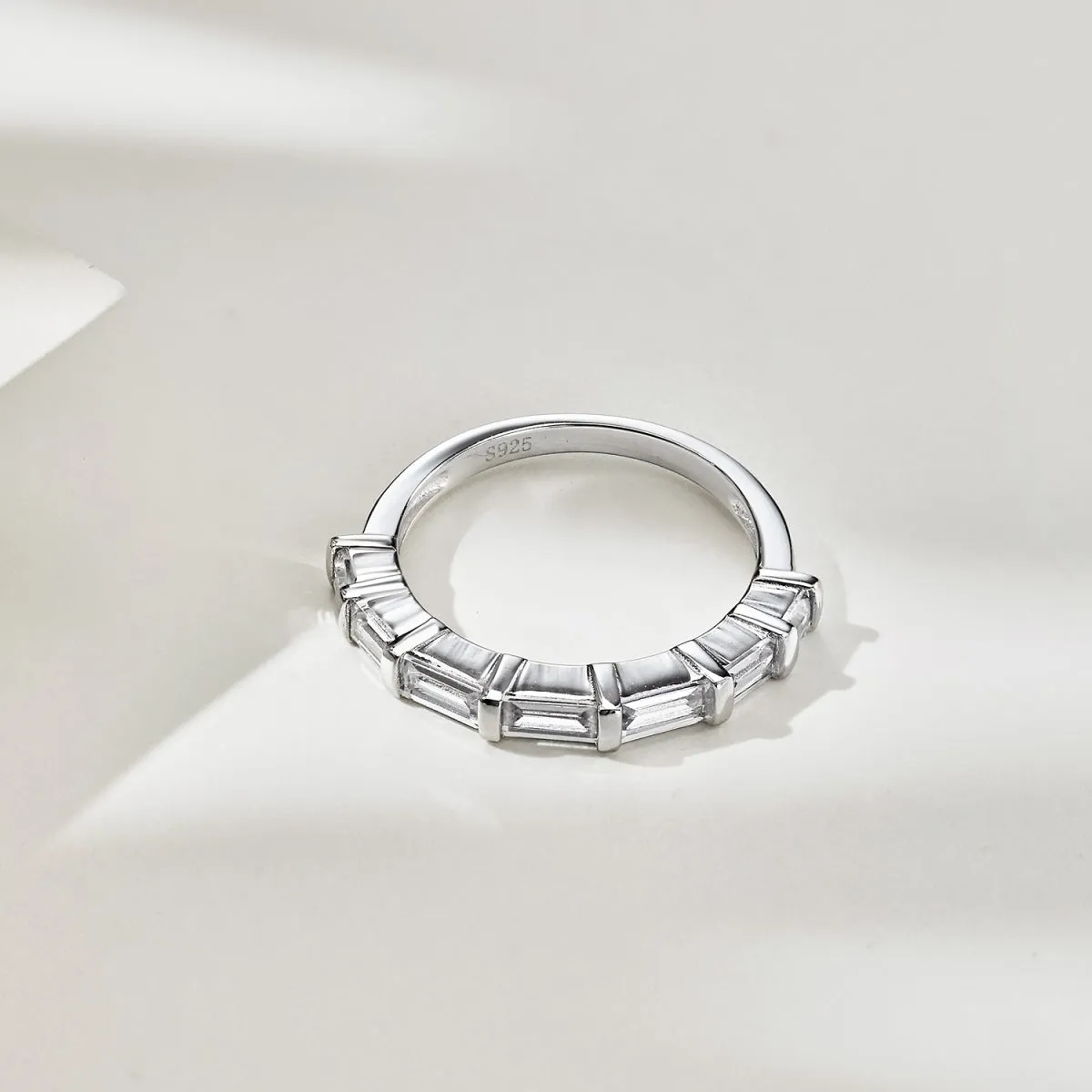 Baguette Bar Half Eternity Ring