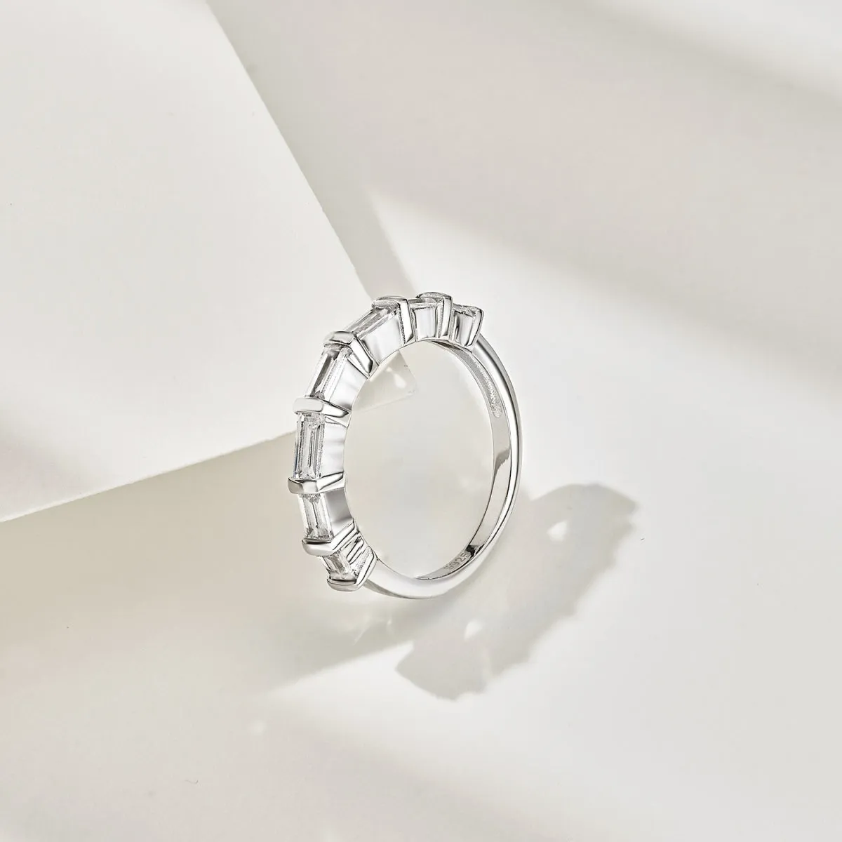 Baguette Bar Half Eternity Ring