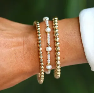 bara boheme |  Gold Filled ball and FWP beaded "CLAIRE" Bracelet