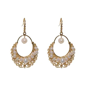 Basket Cascade Pearl Earrings