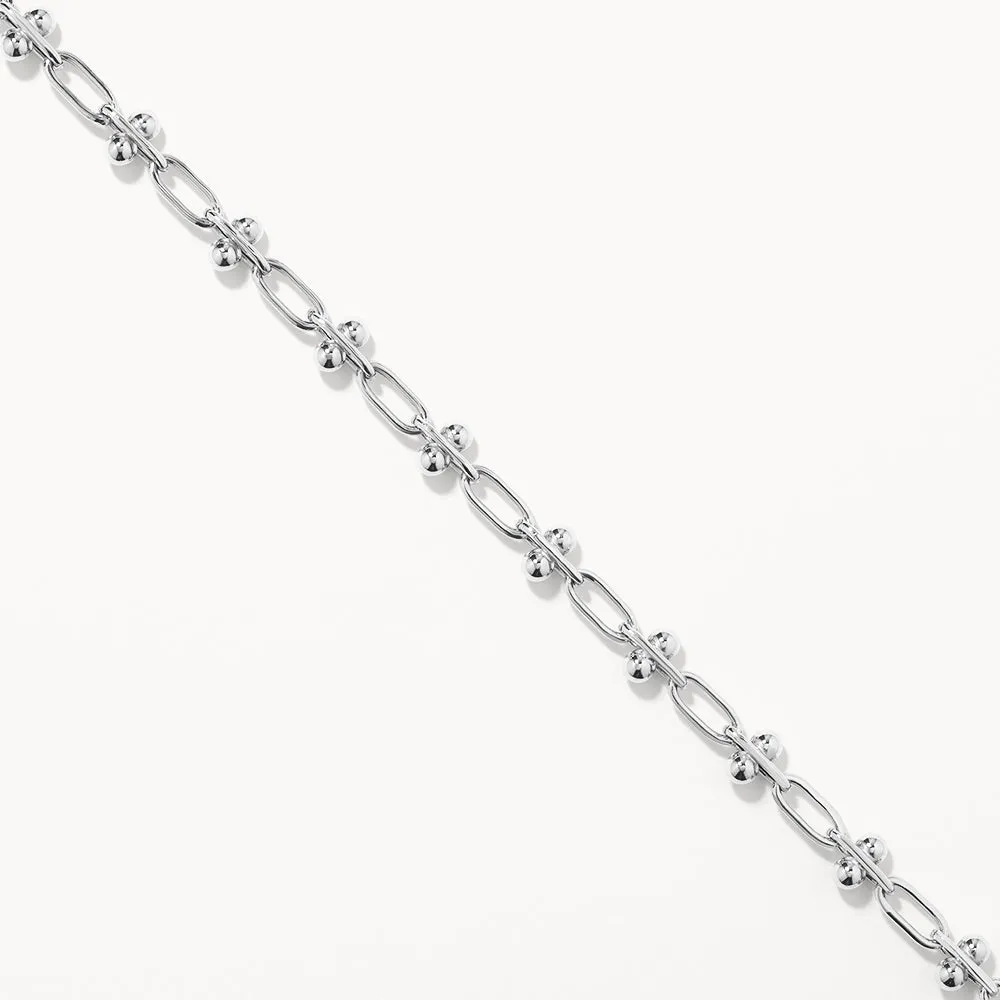 Bauble Paperclip Chain Necklace in Silver