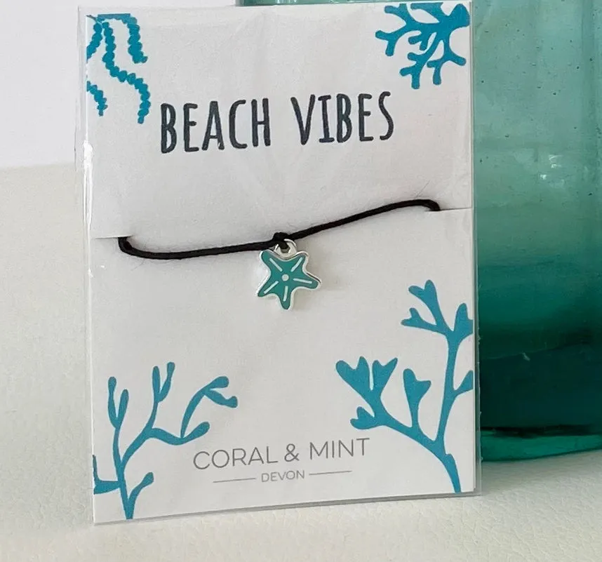 'beach Vibes' Turquoise Starfish Charm Bracelet