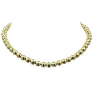 Beaded Necklace: 8mm Beaded: Gold Plated (NG460/8)