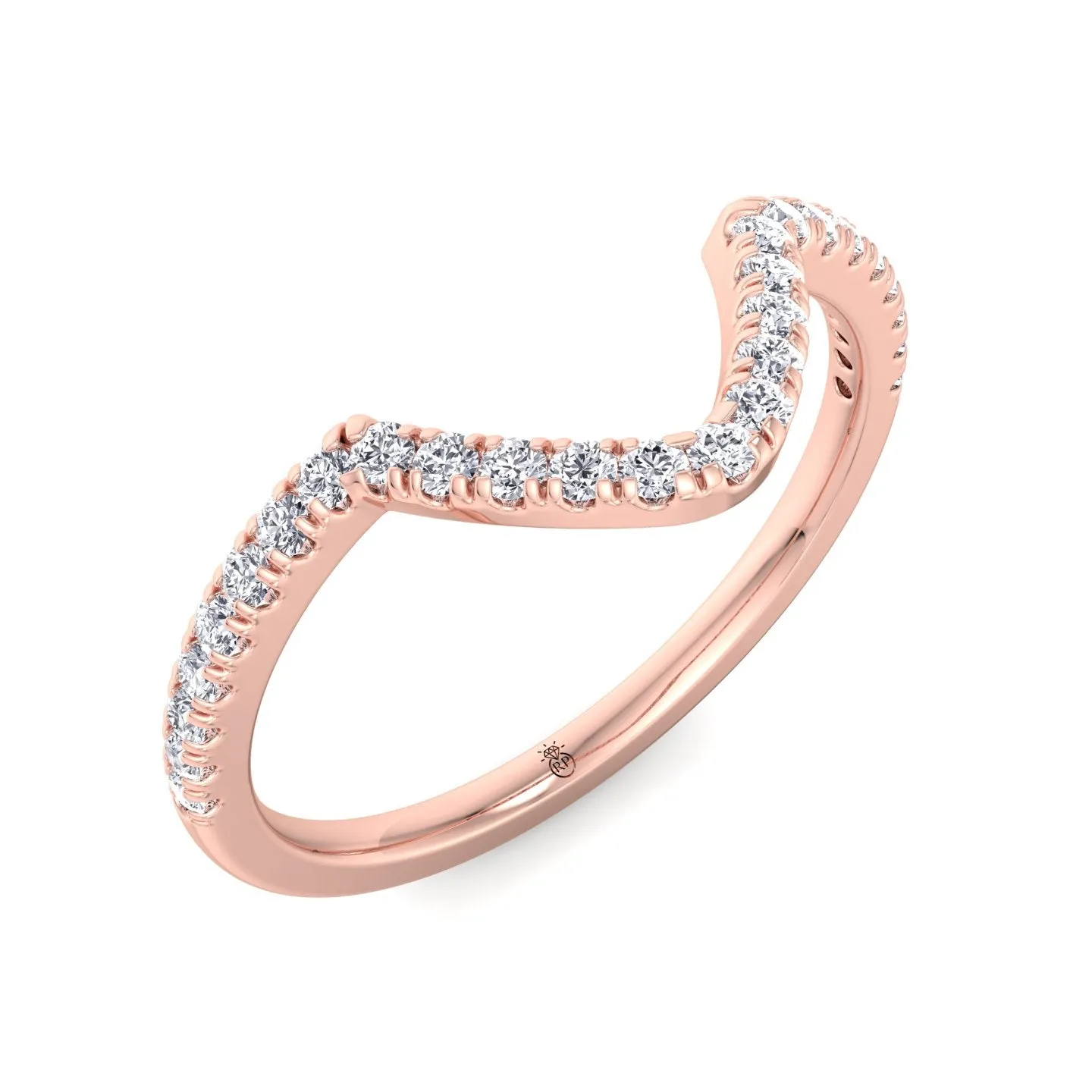 Beverly - Curved Pave Wedding Band (0.21 CT)