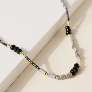 black beaded necklace