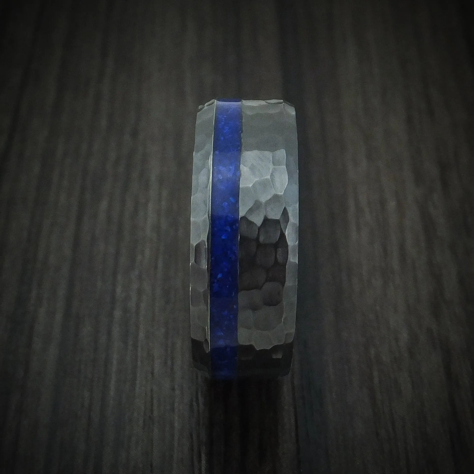 Black Titanium Stone and Cerakote Custom Men's Ring