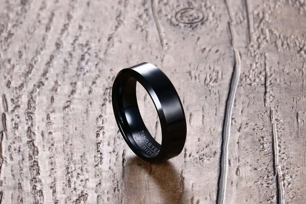 Black Tungsten Carbide Men's Ring Wedding Engagement Ring