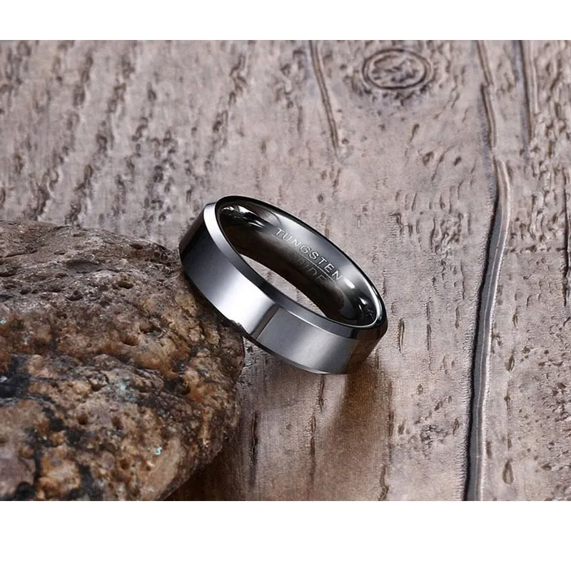 Black Tungsten Carbide Men's Ring Wedding Engagement Ring