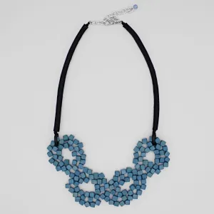 Blue Elyse Beaded Necklace