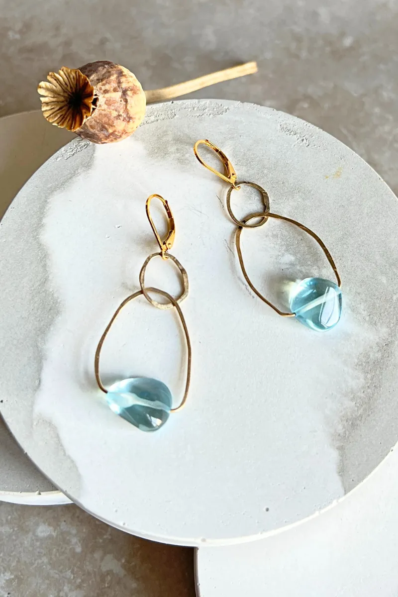 Blue Topaz GF Earrings