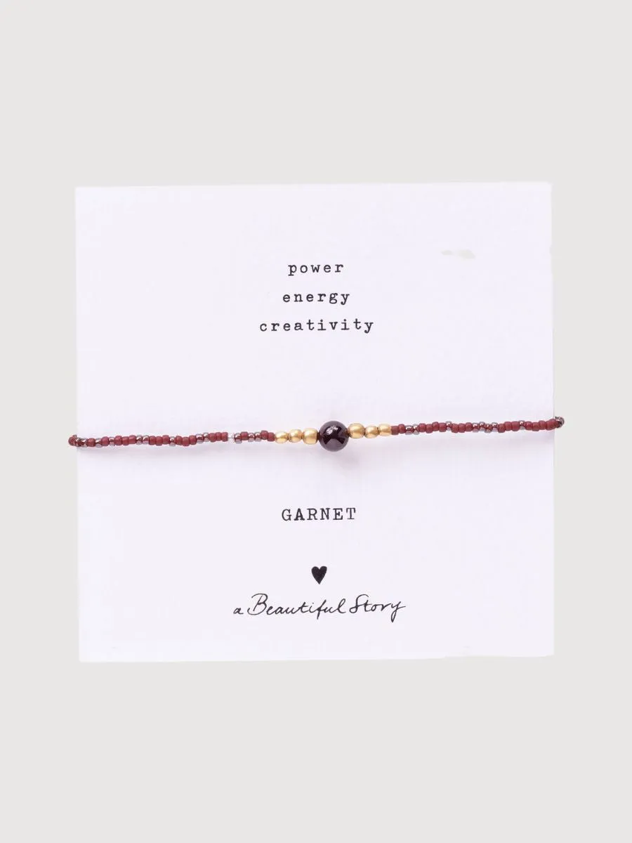 Bracelet Iris Card Garnet Gold | A Beautiful Story