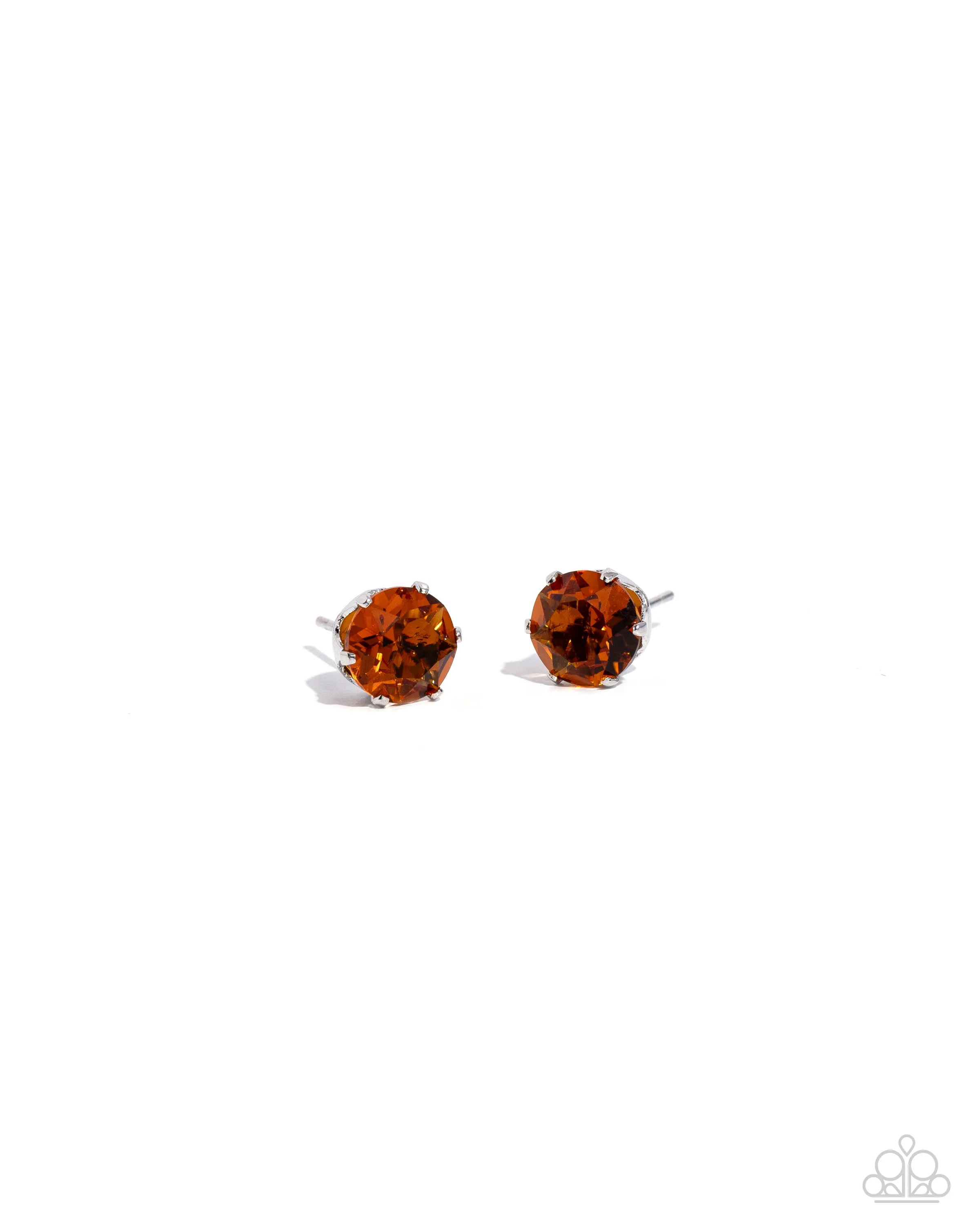 Breathtaking Birthstone - Orange Post Earrings - Paparazzi Accessories