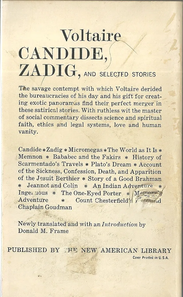 Candide, Zadig and other selected stories