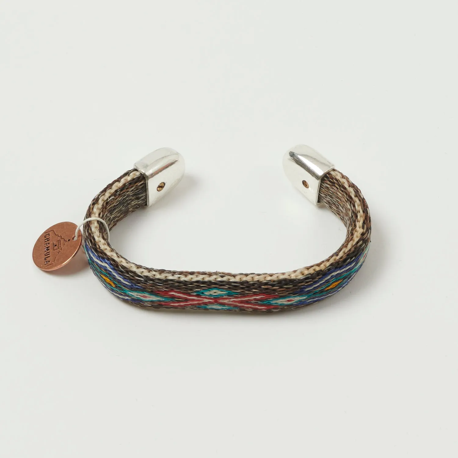 Chamula Bendable Horsehair Bracelet - Nature/Turquoise/Blue