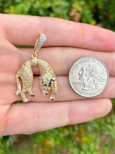 Cheetah Pendant 18K Gold Filled 29x26mm