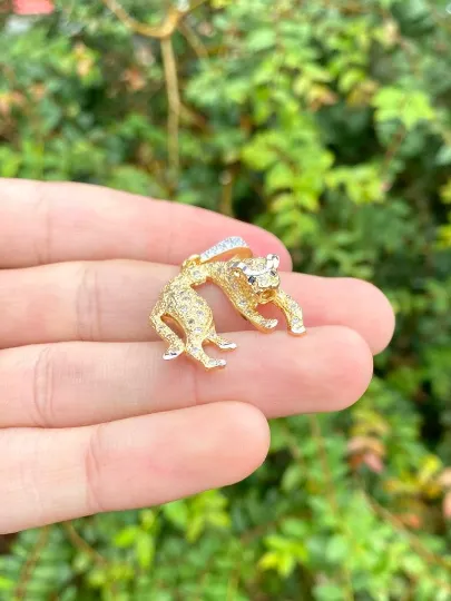 Cheetah Pendant 18K Gold Filled 29x26mm