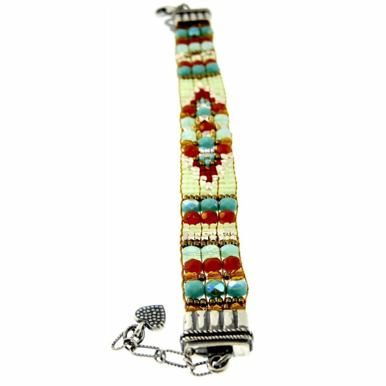 Chili Rose TIffany  Desert Brown & Turquoise Beaded  Bracelet