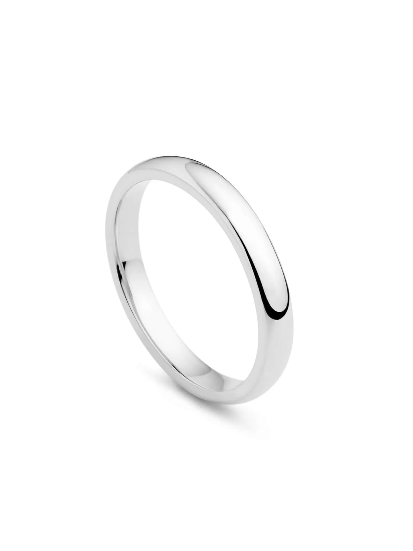 Classic Men's Court Shaped Platinum Wedding Band