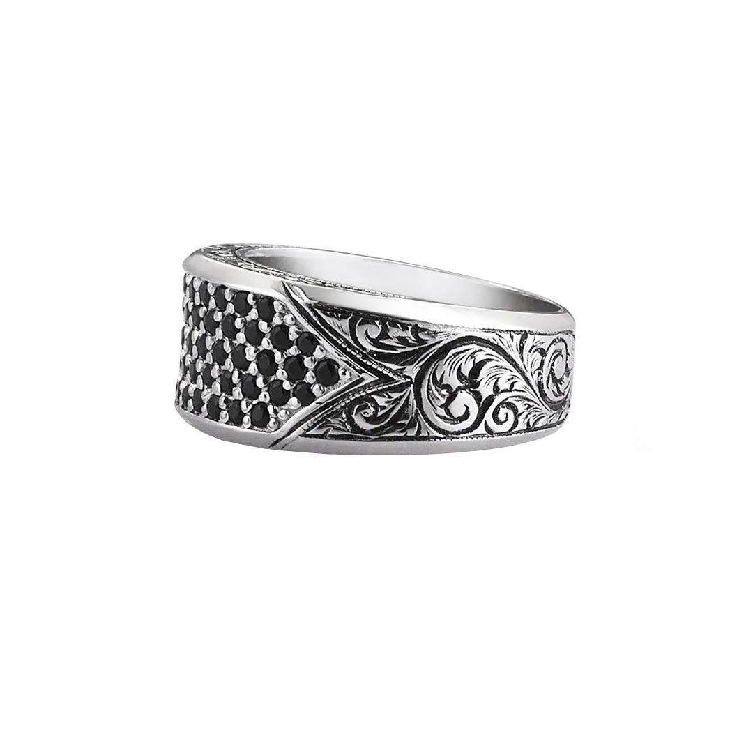 Classic Pave Signet Ring - Solid Gold