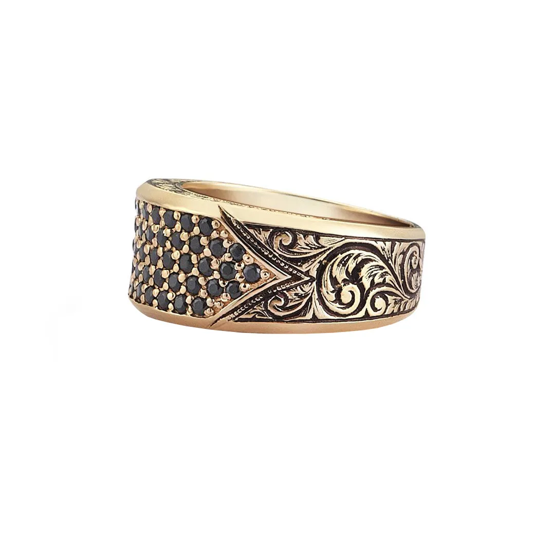 Classic Pave Signet Ring - Solid Gold