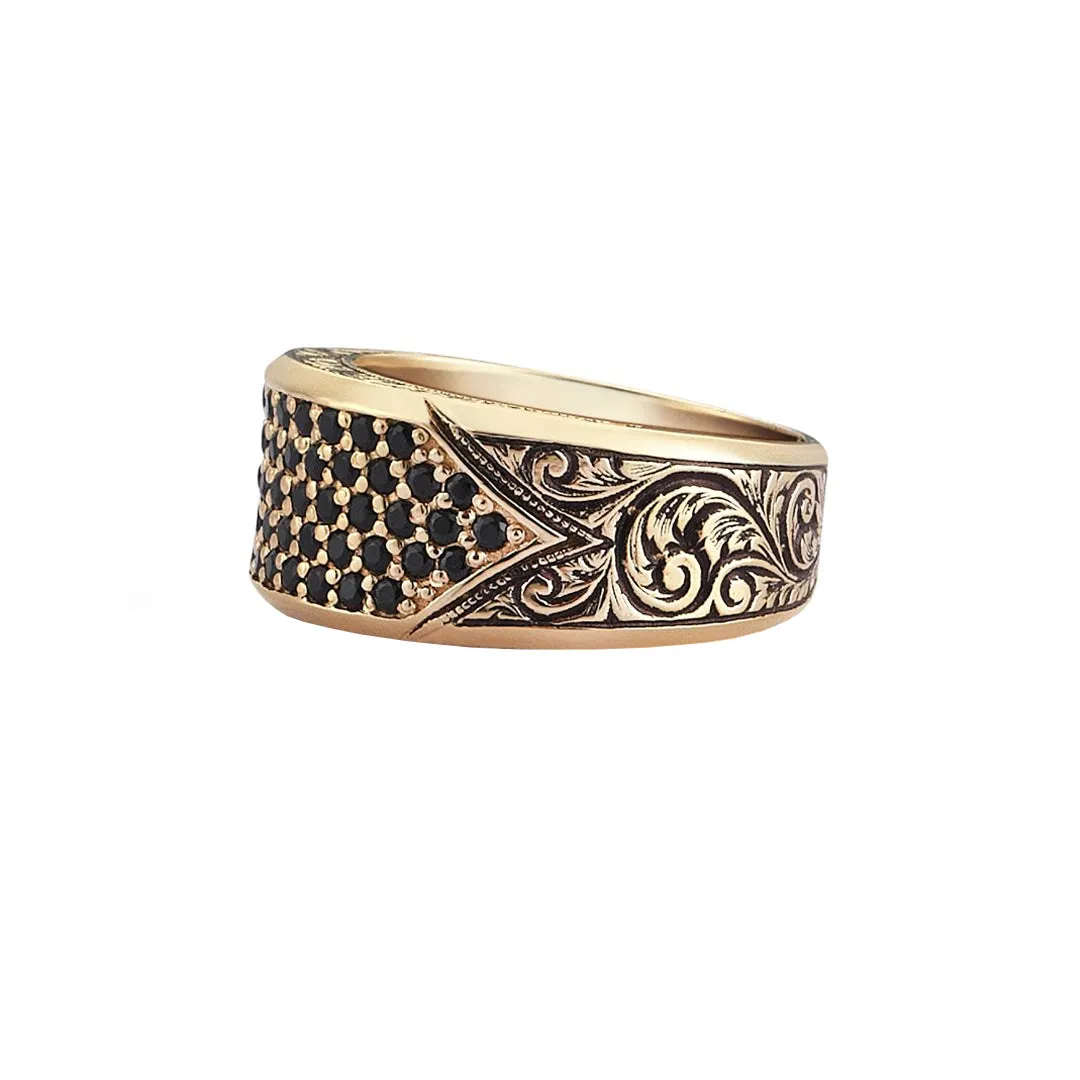 Classic Pave Signet Ring - Solid Gold