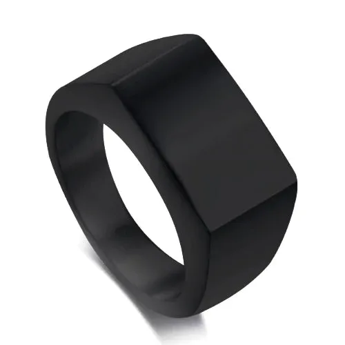 Classy Men Black Pinky Signet Ring