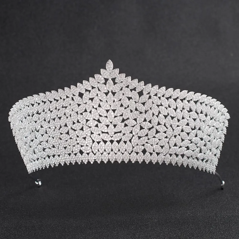 Cubic zirconia wedding bridal tiara diadem hair jewelry CH10034