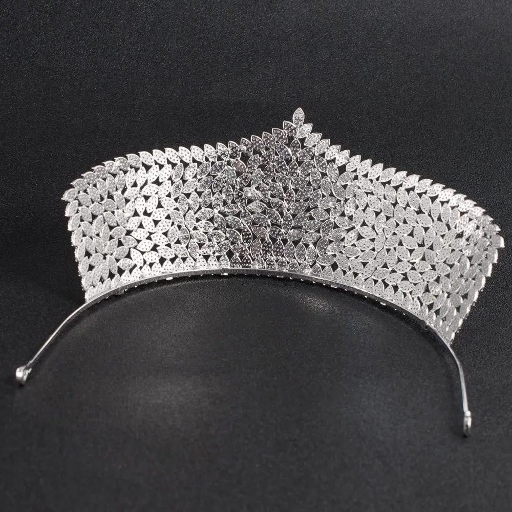 Cubic zirconia wedding bridal tiara diadem hair jewelry CH10034