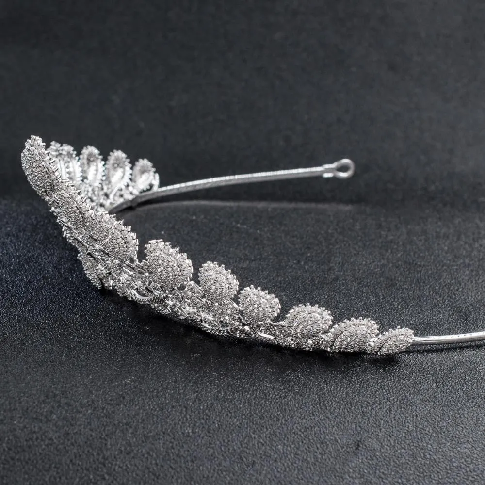 Cubic zirconia wedding bridal tiara diadem hair jewelry CH10056