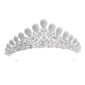 Cubic zirconia wedding bridal tiara diadem hair jewelry CH10056