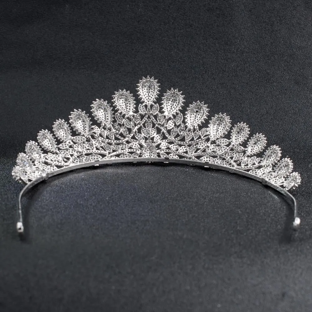 Cubic zirconia wedding bridal tiara diadem hair jewelry CH10056