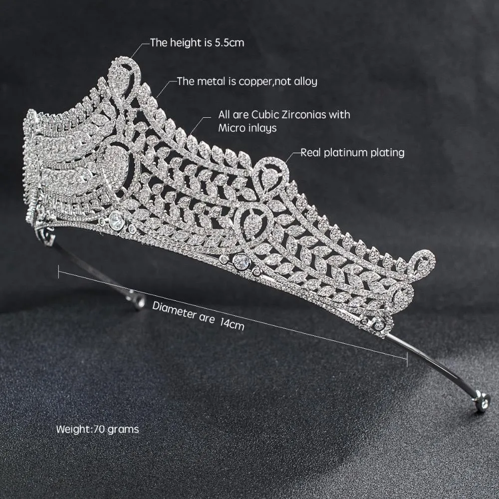 Cubic zirconia wedding bridal tiara diadem hair jewelry CH10122