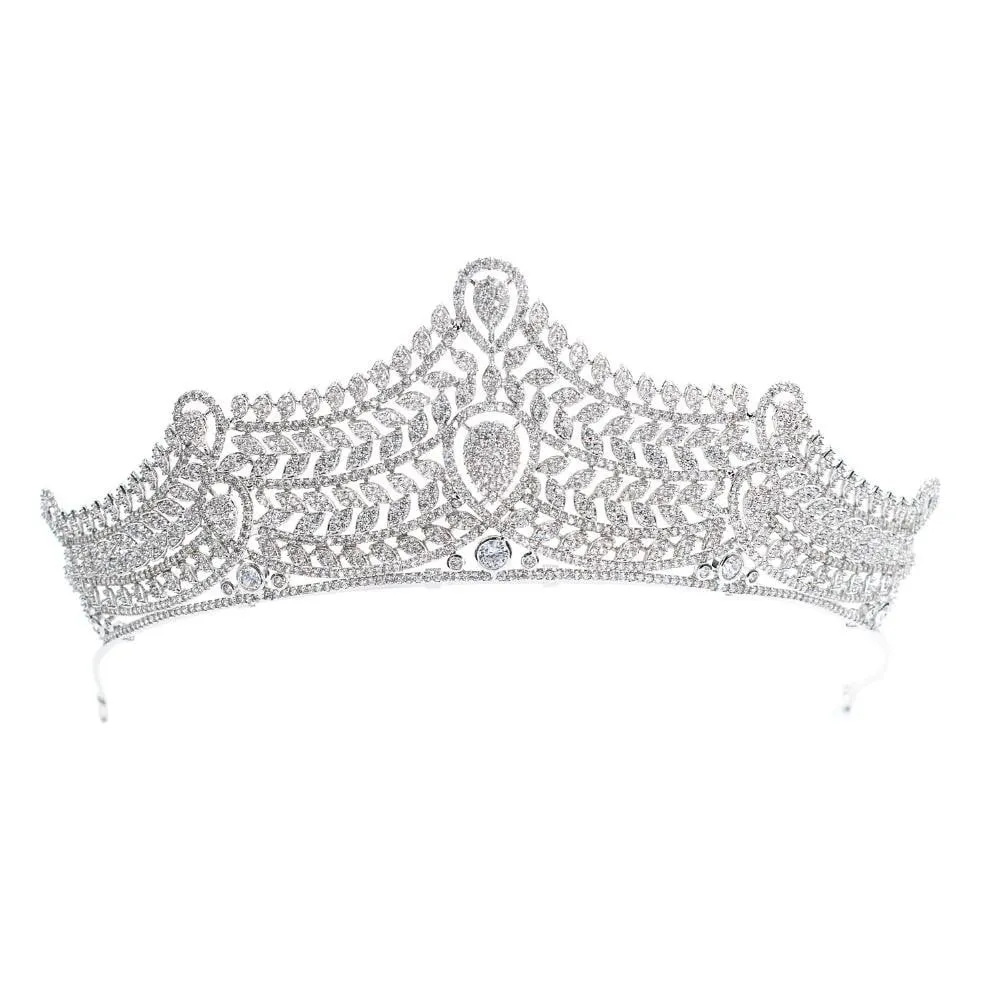 Cubic zirconia wedding bridal tiara diadem hair jewelry CH10122