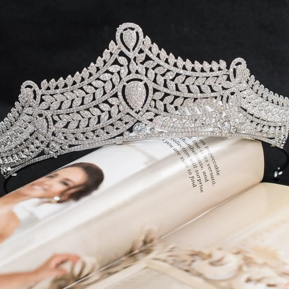 Cubic zirconia wedding bridal tiara diadem hair jewelry CH10122