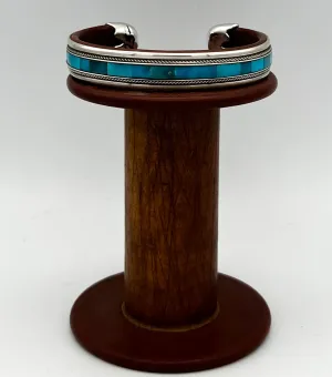 Cuff/ Bracelet- Ramona Heiss Turquoise, Leather, Sterling