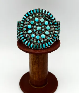 Cuff/Bracelet- Vintage Zuni Turquoise Sterling