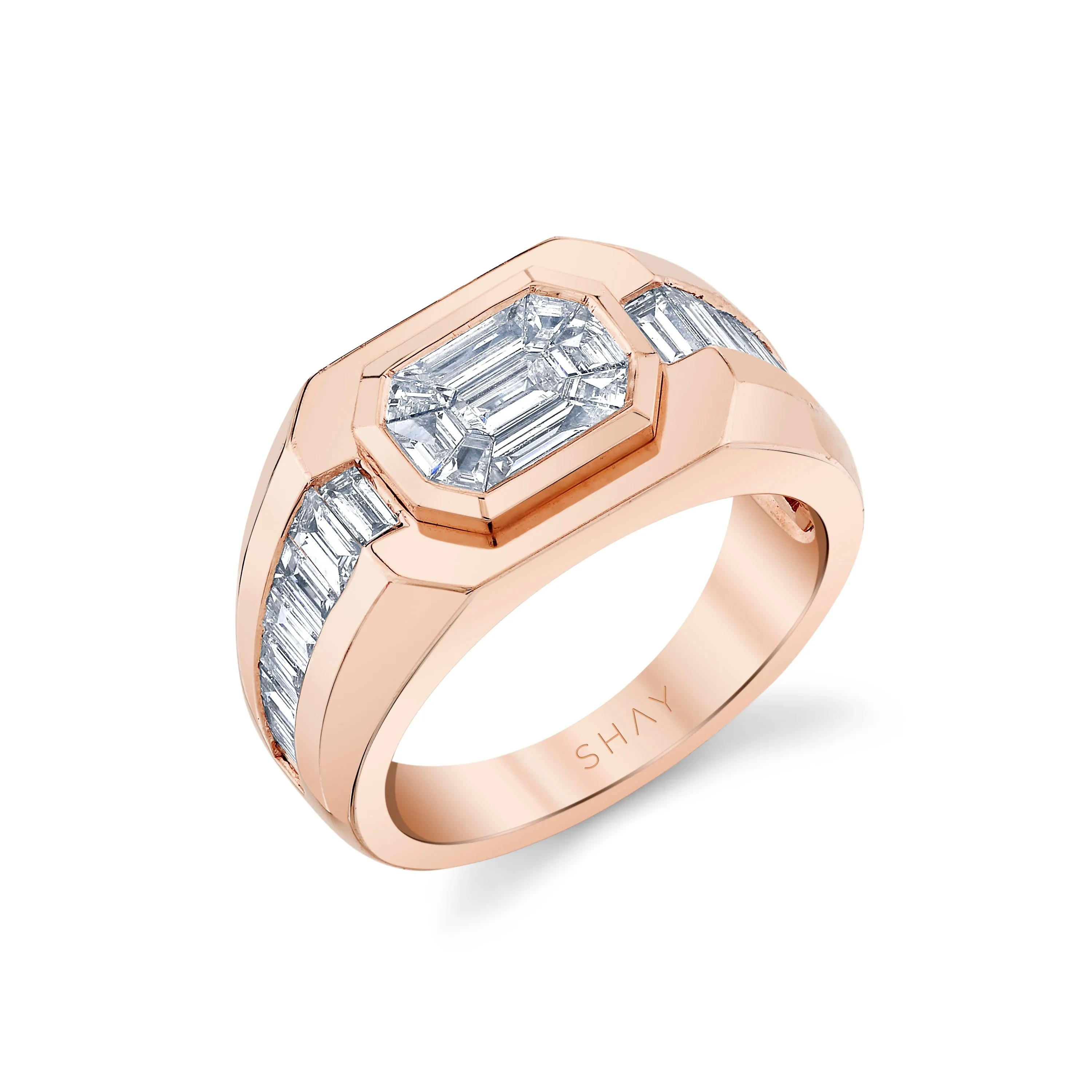 DIAMOND ILLUSION SIGNET PINKY RING