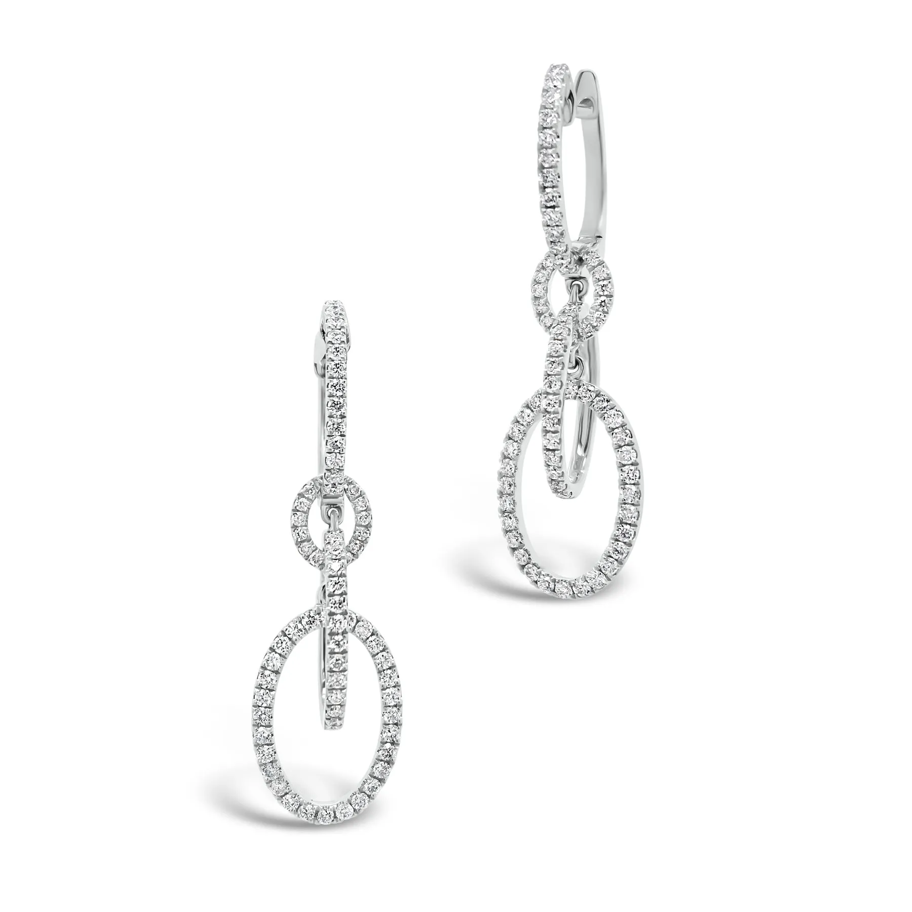 Diamond Two-Tone Dangle Earrings