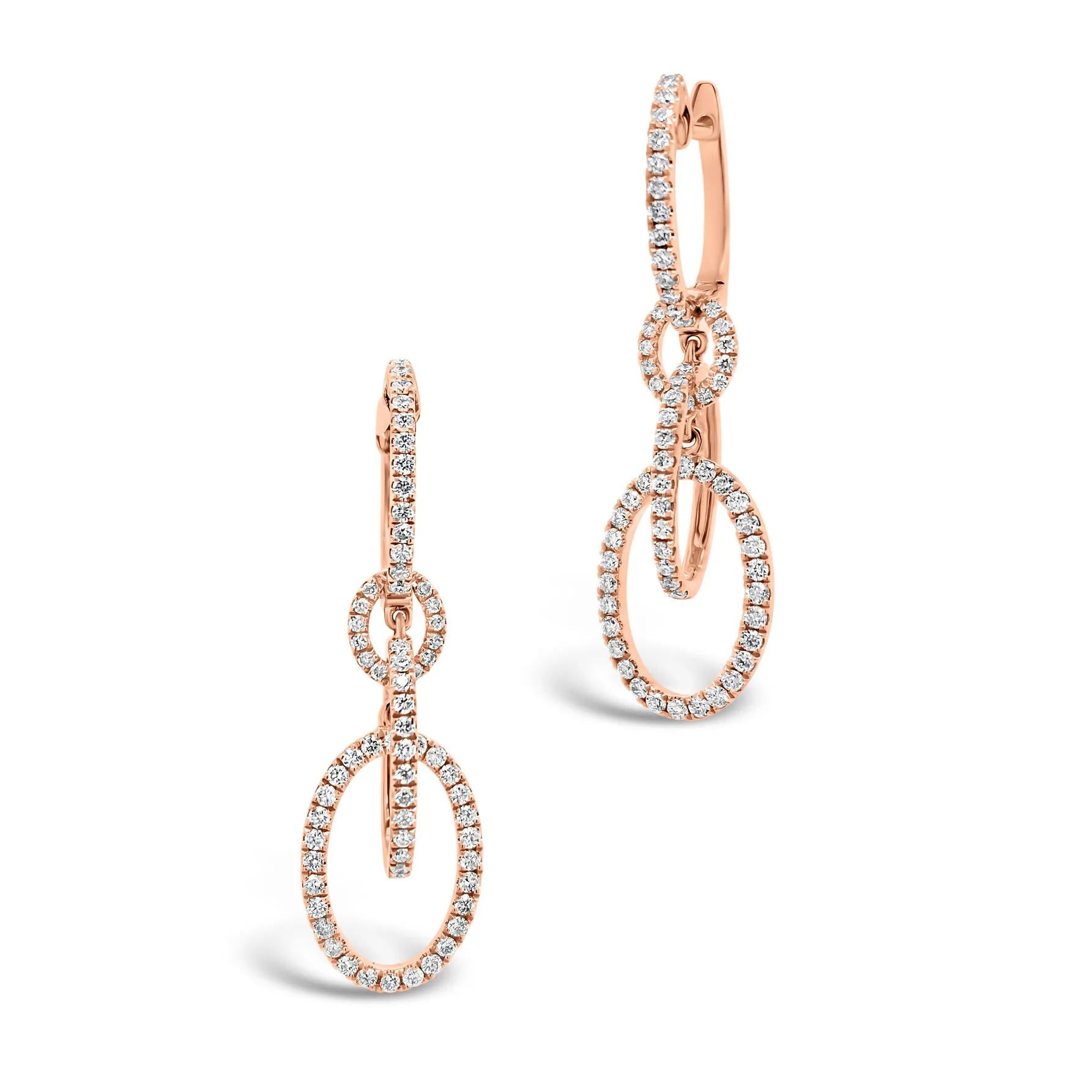 Diamond Two-Tone Dangle Earrings