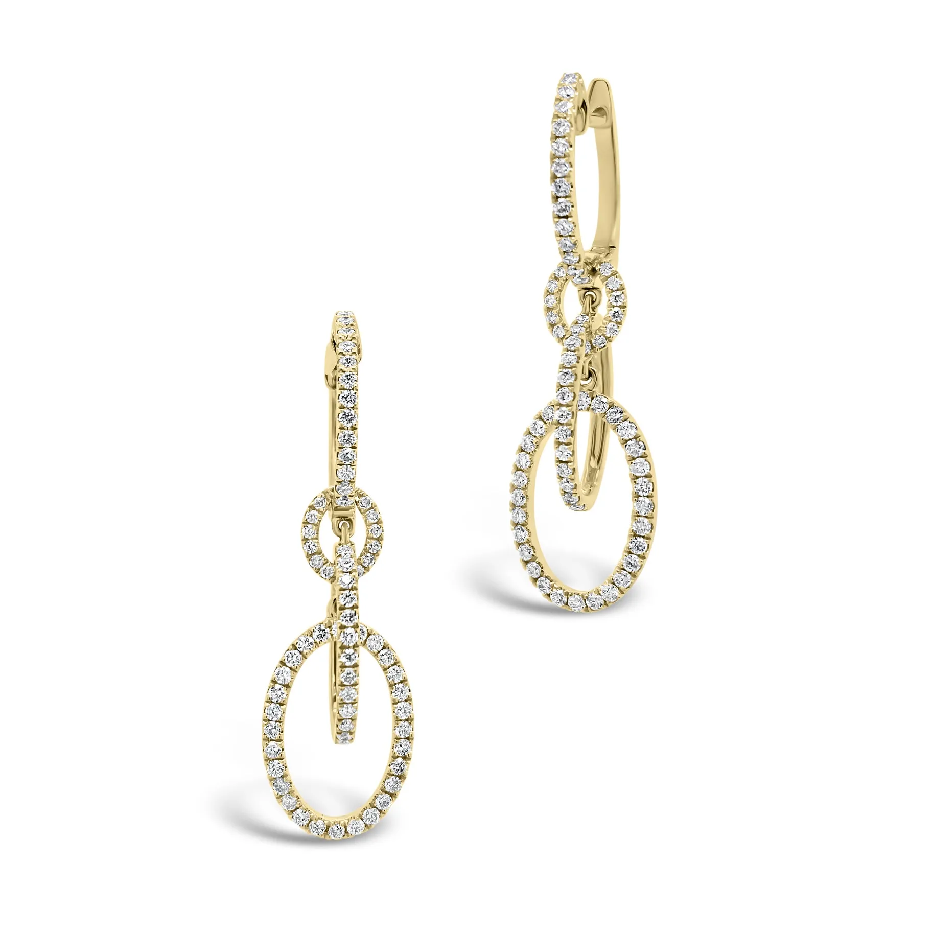 Diamond Two-Tone Dangle Earrings