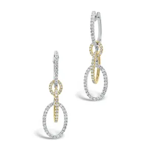 Diamond Two-Tone Dangle Earrings