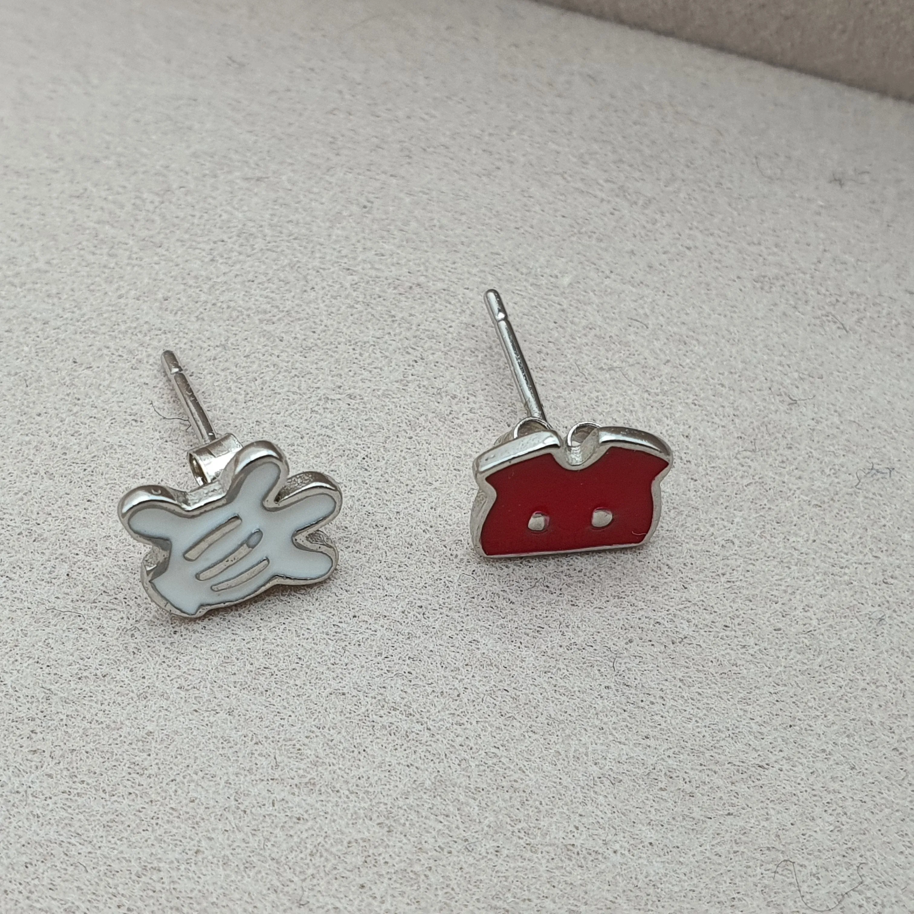 Disney Stud Earring Mickey Glove and Short, Sterling Silver