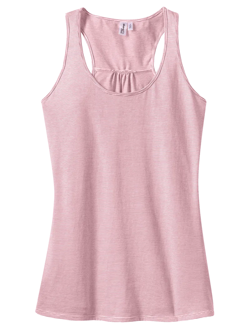 District DM421 Ladies Mini Stripe Gathered Racerback Tank