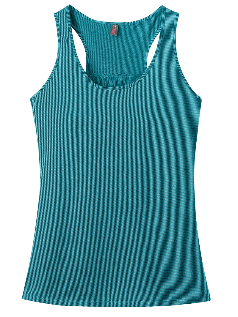 District DM421 Ladies Mini Stripe Gathered Racerback Tank