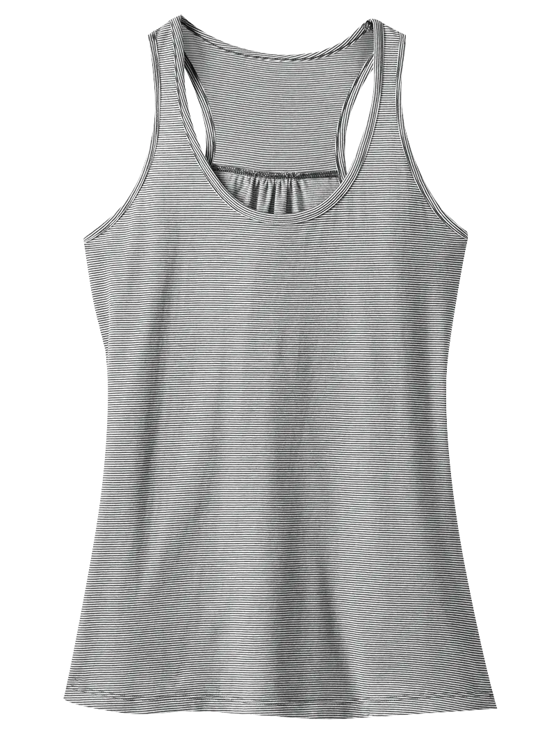 District DM421 Ladies Mini Stripe Gathered Racerback Tank