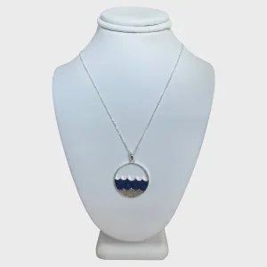 Double Wave Necklace Sand & Lapis