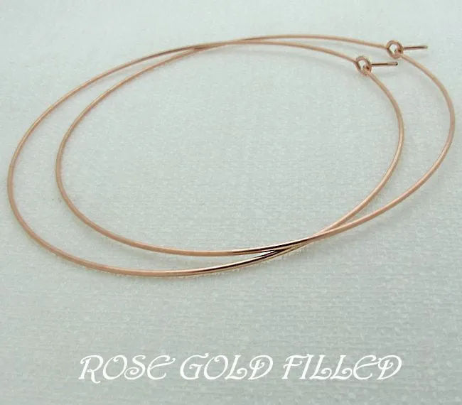 Elegant Classic Large Gold Hoop Earrings