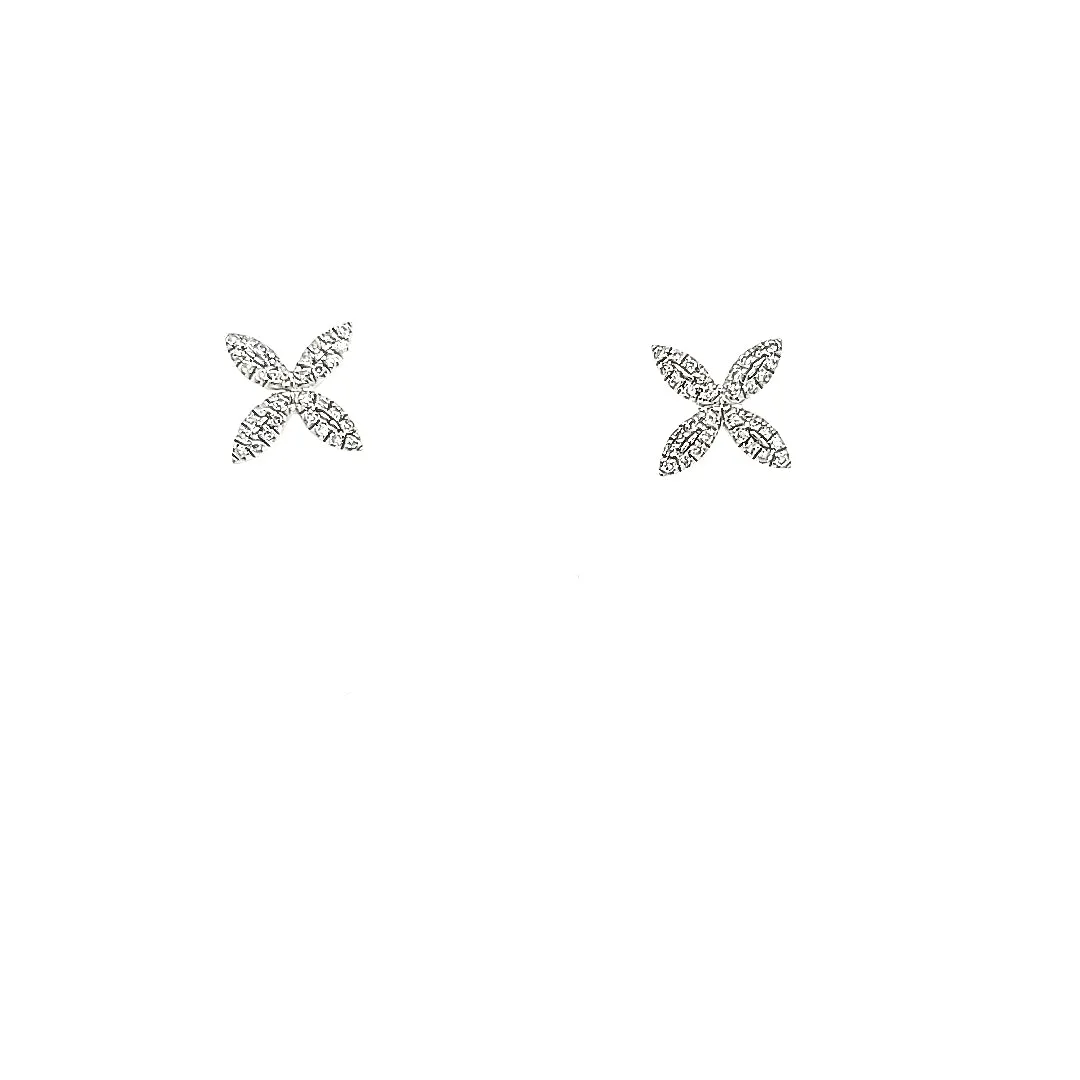 Ella Stein SS Diamond Floral Stud Earrings (SI1902)