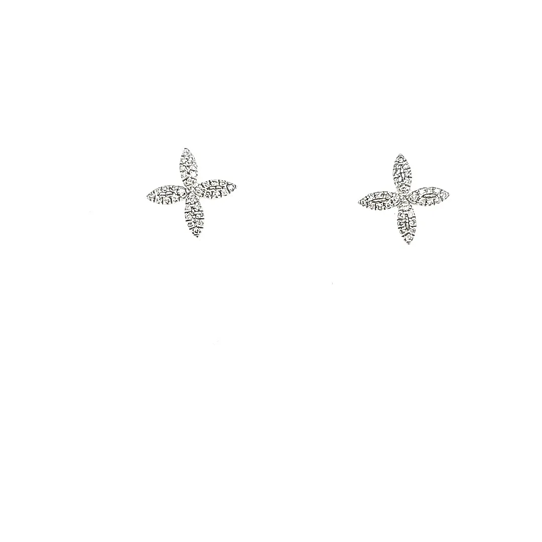 Ella Stein SS Diamond Floral Stud Earrings (SI1902)